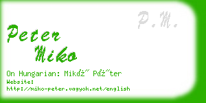 peter miko business card